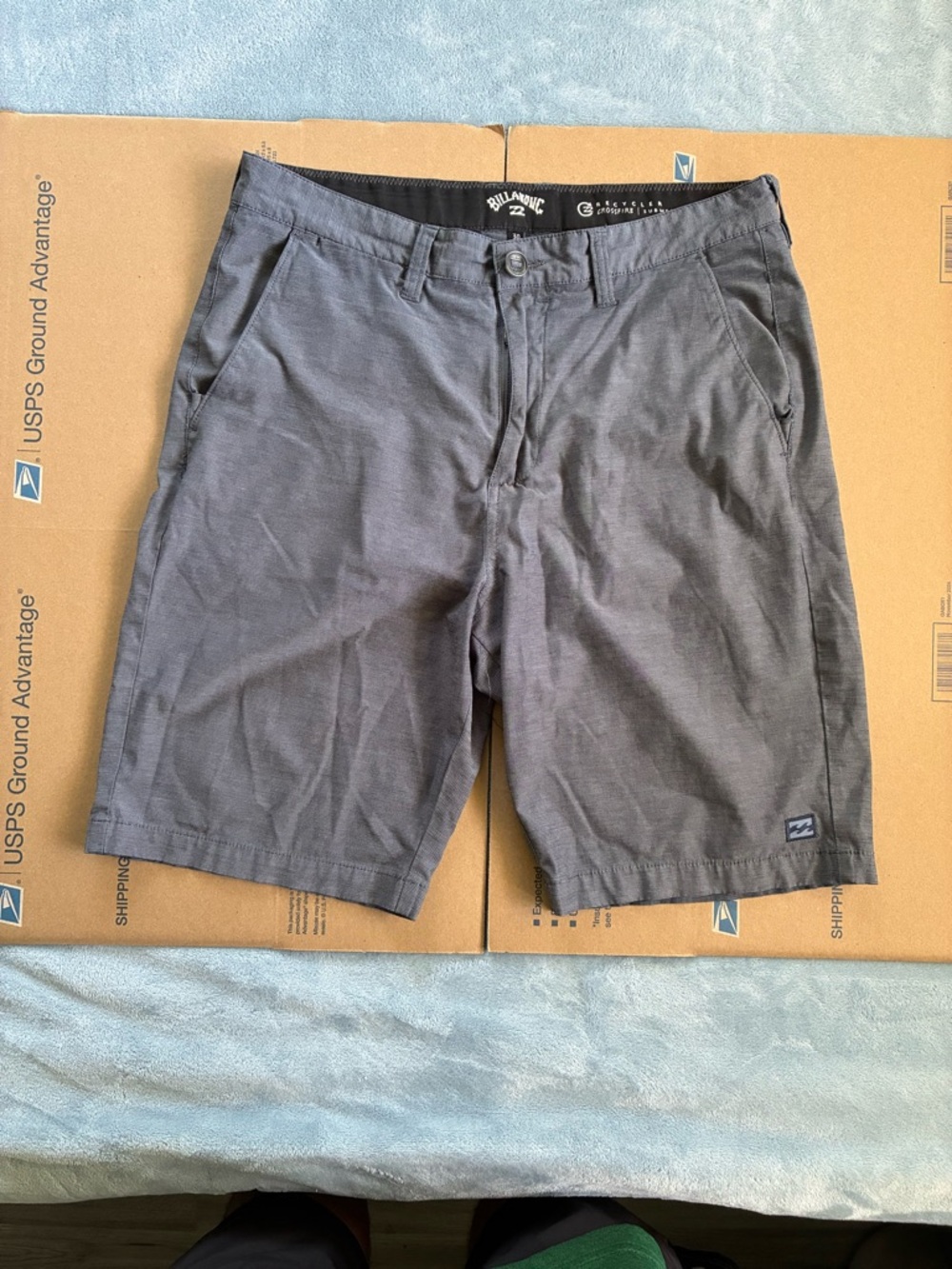 Billabong Crossfire Submersibles Men 30 Gray Hybrid Shorts Quick Dry Stretch
